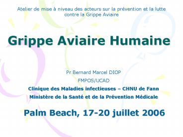 Grippe Aviaire Humaine