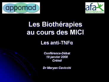 Les Biothrapies au cours des MICI