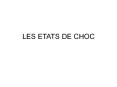 LES ETATS DE CHOC PowerPoint PPT Presentation