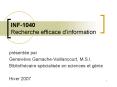 INF1040 Recherche efficace dinformation PowerPoint PPT Presentation