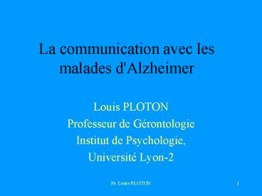 La communication avec les malades d'Alzheimer