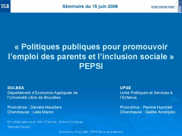 Sminaire du 15 juin 2006