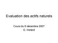 Evaluation des actifs naturels PowerPoint PPT Presentation