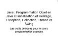 Java : Programmation Objet en Java et Initialisation et Hritage, Exception, Collection, Thread et Sw PowerPoint PPT Presentation
