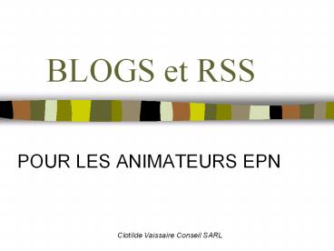 BLOGS et RSS