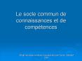 Le socle commun de connaissances et de comptences PowerPoint PPT Presentation