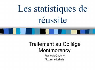 Les statistiques de russite