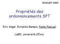 Proprits des ordonnancements SPT PowerPoint PPT Presentation