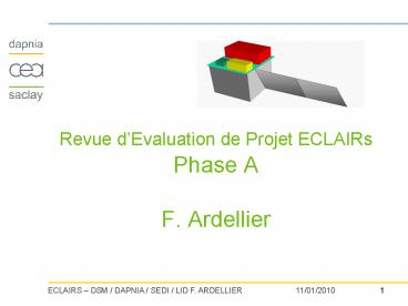 Revue dEvaluation de Projet ECLAIRs Phase A F' Ardellier