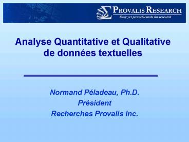 Analyse Quantitative et Qualitative