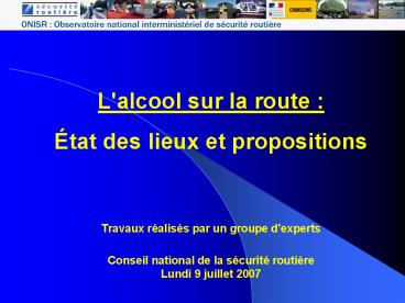 L'alcool sur la route :
