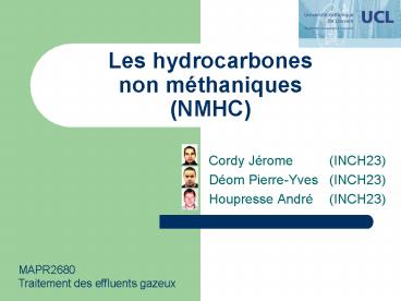Les hydrocarbones non mthaniques NMHC