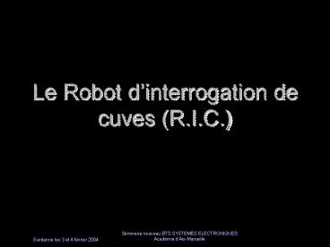 Sminaire nouveau BTS SYSTEMES ELECTRONIQUES