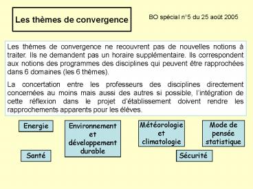 Les thmes de convergence