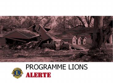 PROGRAMME LIONS ALERTE