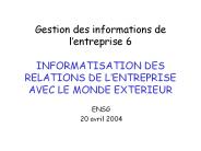 Gestion des informations de l