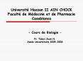 Universit Hassan II AIN CHOCK Facult de Mdecine et de Pharmacie Casablanca PowerPoint PPT Presentation