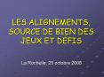 LES ALIGNEMENTS, SOURCE DE BIEN DES JEUX ET DFIS PowerPoint PPT Presentation