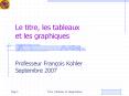 Le titre, les tableaux et les graphiques PowerPoint PPT Presentation