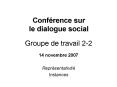Groupe de travail 2-2 PowerPoint PPT Presentation