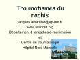 Traumatismes du rachis PowerPoint PPT Presentation