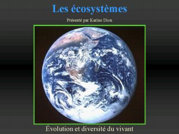 Les cosystmes