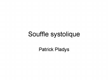 Souffle systolique