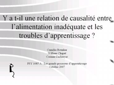 Y a t-il une relation de causalit
