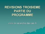 REVISIONS TROISIEME PARTIE DU PROGRAMME