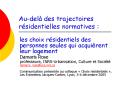 Audel des trajectoires rsidentielles normatives : PowerPoint PPT Presentation