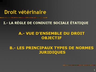 Droit vtrinaire