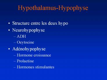 HypothalamusHypophyse