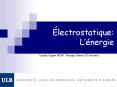 lectrostatique: Lnergie PowerPoint PPT Presentation