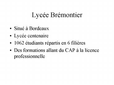 Lyce Brmontier
