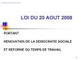 LOI DU 20 AOUT 2008 PowerPoint PPT Presentation