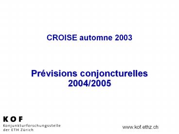 CROISE automne 2003