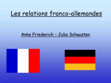 Les relations francoallemandes