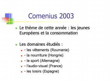 Comenius 2003