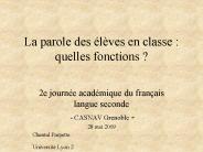 La parole des 