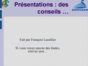 Prsentations : des conseils
