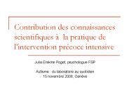 Contribution des connaissances scientifiques 