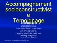 Accompagnement socioconstructiviste Tmoignage
