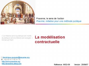 La modlisation contractuelle