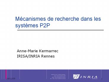 Mcanismes de recherche dans les systmes P2P