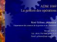 ADM 1069 La gestion des op PowerPoint PPT Presentation