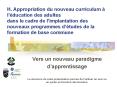 H' Appropriation du nouveau curriculum lducation des adultes dans le cadre de limplantation des nouv PowerPoint PPT Presentation