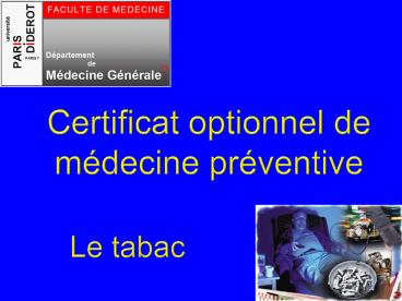Certificat optionnel de mdecine prventive