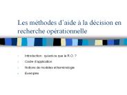 Les mthodes daide la dcision en recherche oprationnelle