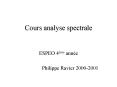 Cours analyse spectrale PowerPoint PPT Presentation