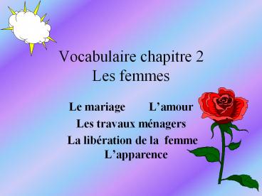 Vocabulaire chapitre 2 Les femmes